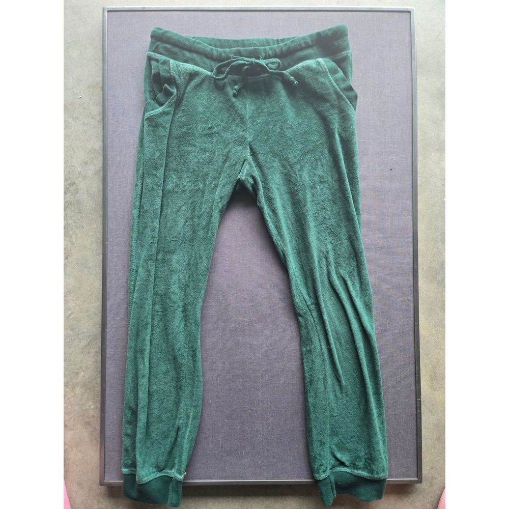 Fashion Nova Women Green Terry Cloth Joggers Drawstring Sweatpants Size M 68804